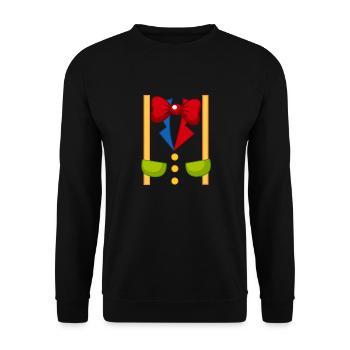 Clown Kostüm Halloween Liebhaber Lustig Schreck - Unisex Pullover - Schwarz - Vorne - Alina (178cm) & Michal (187cm)
