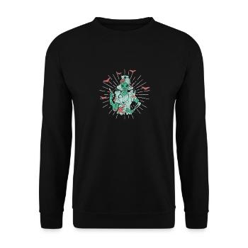 Lustige Halloween Zombie Krankenschwester Spooky - Unisex Pullover - Schwarz - Vorne - Alina (178cm) & Michal (187cm)