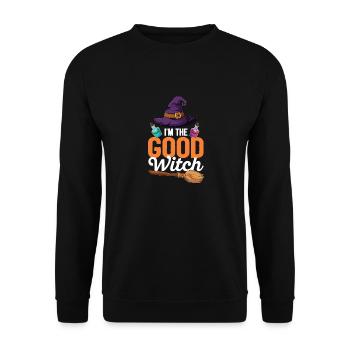 I'm the Good Witch Funny Halloween Party Witches - Unisex Sweatshirt - black - Front - Alina (178cm) & Michal (187cm)