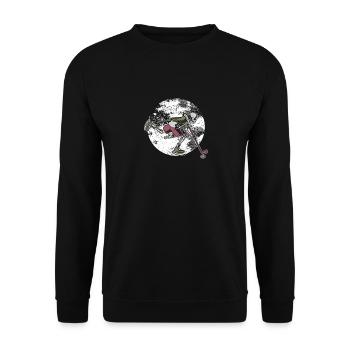 Skelett Eishockeyspieler Halloween Liebhaber - Unisex Pullover - Schwarz - Vorne - Alina (178cm) & Michal (187cm)