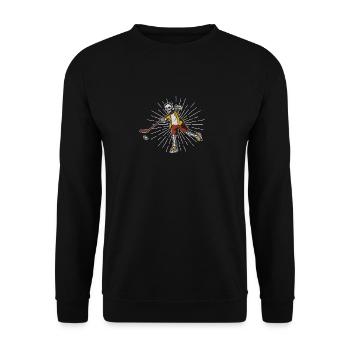 Skelett Eishockeyspieler Halloween Liebhaber - Unisex Pullover - Schwarz - Vorne - Alina (178cm) & Michal (187cm)