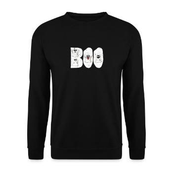 Boo Ghost Halloween Lover Funny Ghost Party - Unisex Sweatshirt - black - Front - Alina (178cm) & Michal (187cm)