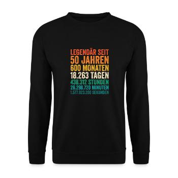 50 Jahre Fünfundvierzigster Geburtstag - Unisex Pullover - Schwarz - Vorne - Alina (178cm) & Michal (187cm)