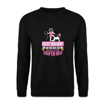 Junggesellenabschied Poltern Polterabend JGA - Unisex Pullover - Schwarz - Vorne - Alina (178cm) & Michal (187cm)