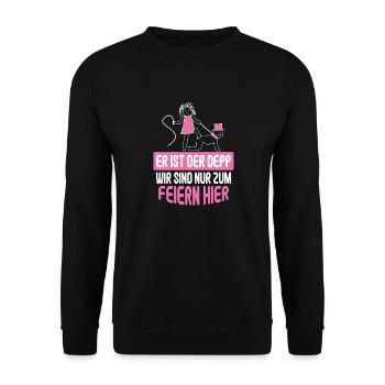 Junggesellenabschied Poltern Polterabend JGA - Unisex Pullover - Schwarz - Vorne - Alina (178cm) & Michal (187cm)