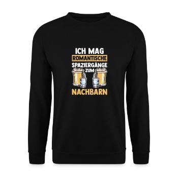 Einzug Umzug Nachbarn Bier Nachbar - Unisex Pullover - Schwarz - Vorne - Alina (178cm) & Michal (187cm)