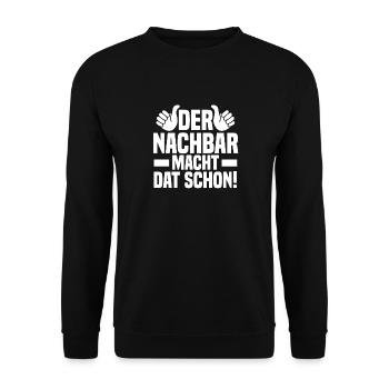 Einzug Umzug Nachbarn Nachbar - Unisex Pullover - Schwarz - Vorne - Alina (178cm) & Michal (187cm)