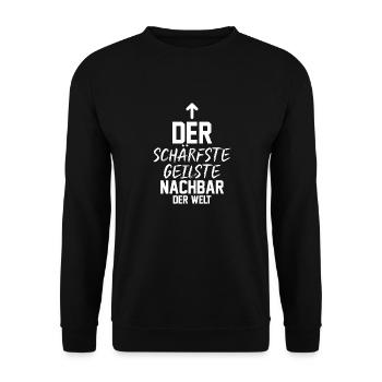 Einzug Umzug Nachbarn Nachbar - Unisex Pullover - Schwarz - Vorne - Alina (178cm) & Michal (187cm)