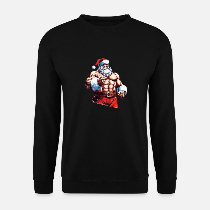 Personal Trainer für Rentiere: Santa Bodybuilder Chr - Unisex Pullover - Schwarz