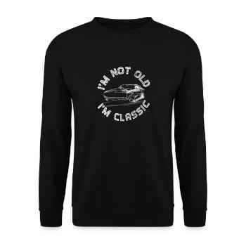 Im not old im Classic Vintage Car Gifts - Unisex Sweatshirt - black - Front - Alina (178cm) & Michal (187cm)