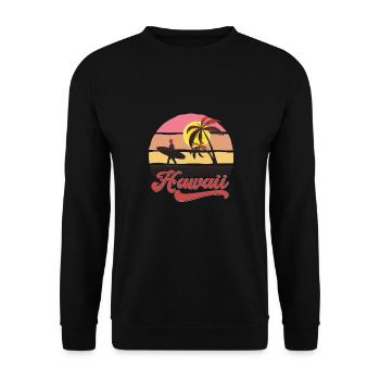 Hawaii Surf Beach Design - Unisex Sweatshirt - black - Front - Alina (178cm) & Michal (187cm)