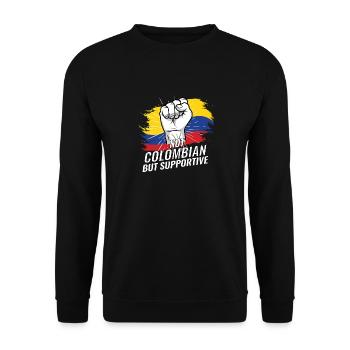 Pas colombien mais favorable au drapeau colombien - Sweat-shirt Unisexe - noir - Devant - Alina (178cm) & Michal (187cm)