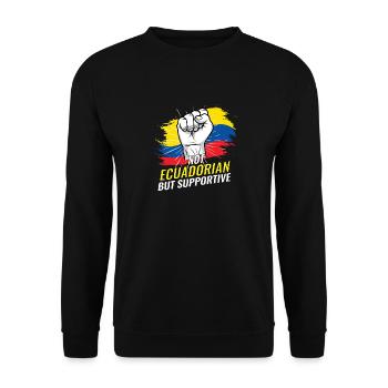 Pas équatorien mais favorable au drapeau équatorien - Sweat-shirt Unisexe - noir - Devant - Alina (178cm) & Michal (187cm)