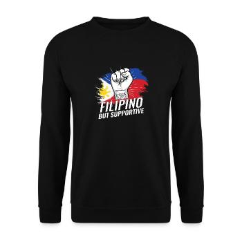 Pas philippin mais favorable au drapeau philippin - Sweat-shirt Unisexe - noir - Devant - Alina (178cm) & Michal (187cm)