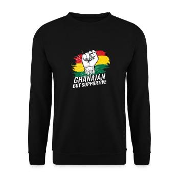 Pas ghanéen mais favorable au Ghana - Sweat-shirt Unisexe - noir - Devant - Alina (178cm) & Michal (187cm)