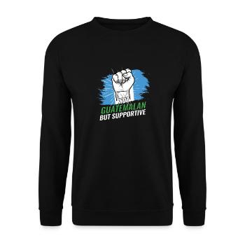 Not Guatemalan But Supportive Guatemala Flag - Unisex Sweatshirt - black - Front - Alina (178cm) & Michal (187cm)