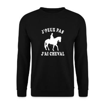J'peux pas j'ai cheval - Sweat-shirt Unisexe - noir - Devant - Alina (178cm) & Michal (187cm)