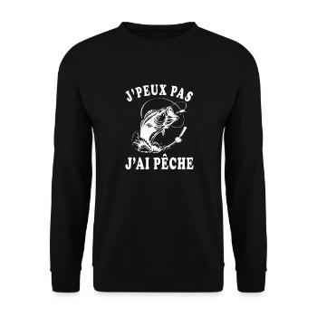 J'peux pas j'ai pêche - Sweat-shirt Unisexe - noir - Devant - Alina (178cm) & Michal (187cm)