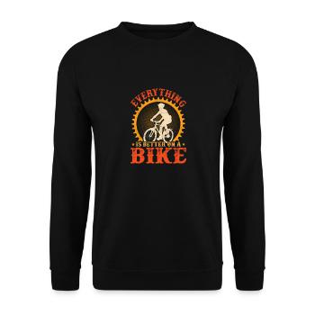 Cyclist Bike Rider Bicycle Riding Mountainbike - Unisex Sweatshirt - black - Front - Alina (178cm) & Michal (187cm)