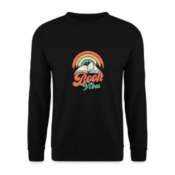 Coole Bücher Lesebuchliebhaber Alphabetisierung Bibliothekar - Unisex Pullover - Schwarz - Vorne - Alina (178cm) & Michal (187cm)