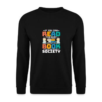Coole Bücher Lesebuchliebhaber Alphabetisierung Bibliothekar - Unisex Pullover - Schwarz - Vorne - Alina (178cm) & Michal (187cm)