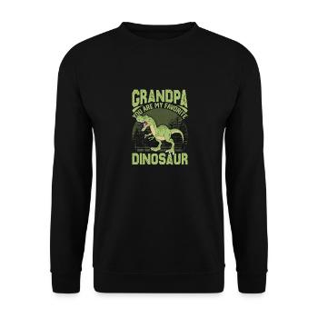 Lustiger Dinosaurier-Spruch T Rex Dino - Unisex Pullover - Schwarz - Vorne - Alina (178cm) & Michal (187cm)