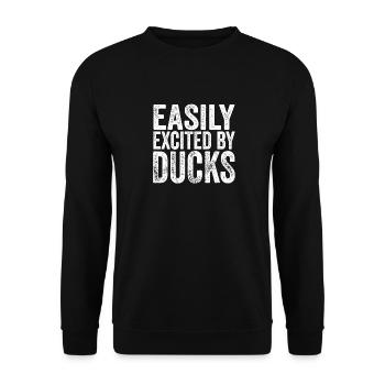 Yellow Bath Duckie Duckling Easily Excited By Rubb - Unisex Sweatshirt - black - Front - Alina (178cm) & Michal (187cm)