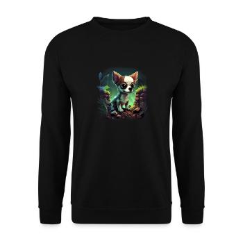Chihuahua | Jeu Vidéo Amusant Gamer Comic Chien - Sweat-shirt Unisexe - noir - Devant - Alina (178cm) & Michal (187cm)