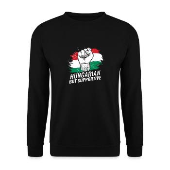Pas hongrois mais favorable à la Hongrie Pays du drapeau - Sweat-shirt Unisexe - noir - Devant - Alina (178cm) & Michal (187cm)
