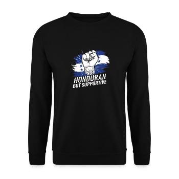 Not Honduran But Supportive Honduras Flag Country - Unisex Sweatshirt - black - Front - Alina (178cm) & Michal (187cm)