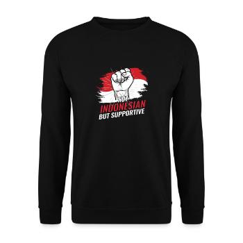 Pas indonésien mais un drapeau indonésien de soutien - Sweat-shirt Unisexe - noir - Devant - Alina (178cm) & Michal (187cm)