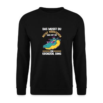 Krokodile - Unisex Pullover - Schwarz - Vorne - Alina (178cm) & Michal (187cm)