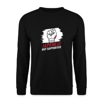 Pas japonais mais favorable au Japon - Sweat-shirt Unisexe - noir - Devant - Alina (178cm) & Michal (187cm)