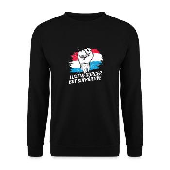 Pas luxembourgeois mais favorable au drapeau luxembourgeois - Sweat-shirt Unisexe - noir - Devant - Alina (178cm) & Michal (187cm)