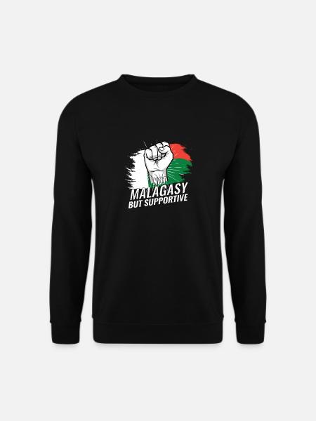 Pas malgache mais favorable au drapeau de Madagascar - Sweat-shirt Unisexe - noir