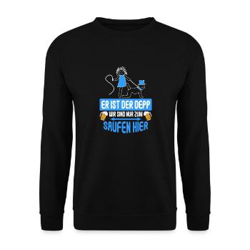 Junggesellenabschied Poltern Polterabend JGA - Unisex Pullover - Schwarz - Vorne - Alina (178cm) & Michal (187cm)