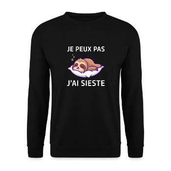 Je peux pas j'ai sieste - Sweat-shirt Unisexe - noir - Devant - Alina (178cm) & Michal (187cm)
