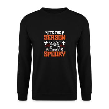 Halloween Kostüm Lustiger Halloween Spruch - Unisex Pullover - Schwarz - Vorne - Alina (178cm) & Michal (187cm)