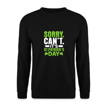 Irish St Patricks Day Funny Saint Patricks Day - Unisex Sweatshirt - black - Front - Alina (178cm) & Michal (187cm)