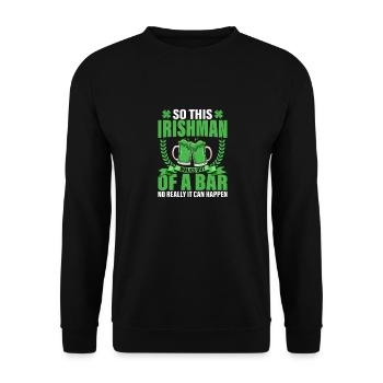 Irish St Patricks Day Funny Saint Patricks Day - Unisex Sweatshirt - black - Front - Alina (178cm) & Michal (187cm)
