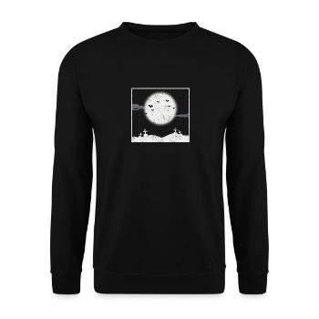 Bats in the full moon Halloween Creepy - Unisex Sweatshirt - black - Front - Alina (178cm) & Michal (187cm)