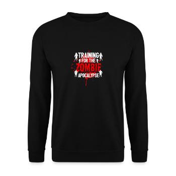 Entraînement pour l’apocalypse zombie drôle - Sweat-shirt Unisexe - noir - Devant - Alina (178cm) & Michal (187cm)