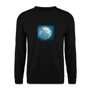 Bats in the full moon Halloween Creepy - Unisex Sweatshirt - black - Front - Alina (178cm) & Michal (187cm)