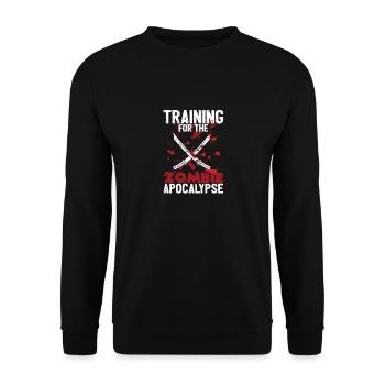 Entraînement pour l’apocalypse zombie drôle - Sweat-shirt Unisexe - noir - Devant - Alina (178cm) & Michal (187cm)