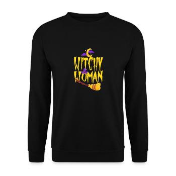 Witchy Woman Funny Halloween Witch Women Witches - Unisex Sweatshirt - black - Front - Alina (178cm) & Michal (187cm)