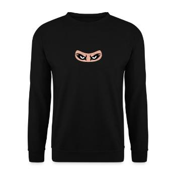 Ninja Eyes Funny Halloween Party Mask - Unisex Sweatshirt - black - Front - Alina (178cm) & Michal (187cm)