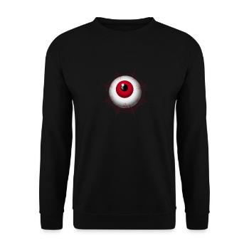 Spooky Scary Eyeball Funny Halloween Party Night - Unisex Sweatshirt - black - Front - Alina (178cm) & Michal (187cm)