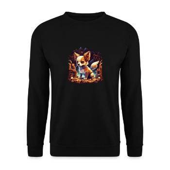 Chihuahua | Gaming Gamer Funny Comic Videogame - Unisex Sweatshirt - black - Front - Alina (178cm) & Michal (187cm)