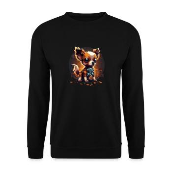Chihuahua | Jeu Vidéo Amusant Gamer Comic Chien - Sweat-shirt Unisexe - noir - Devant - Alina (178cm) & Michal (187cm)