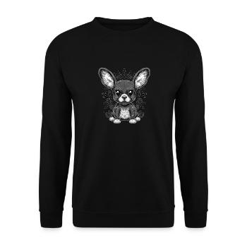 Chihuahua Mouse | Funny Comic Motif Movie Dog - Unisex Sweatshirt - black - Front - Alina (178cm) & Michal (187cm)